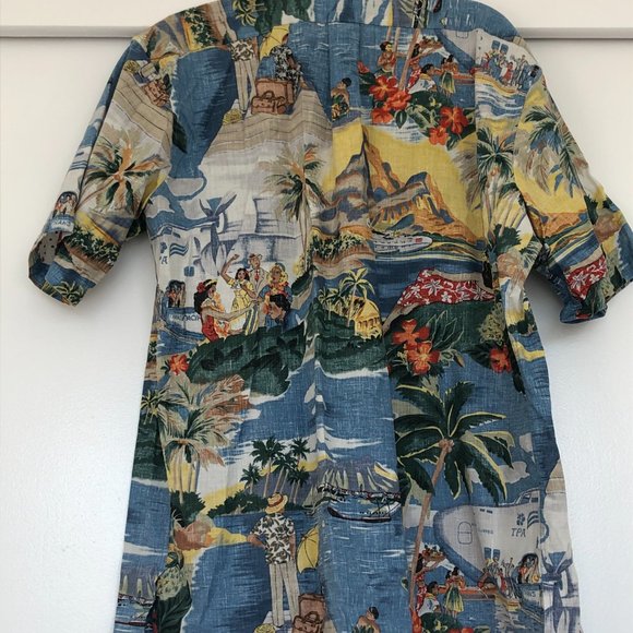 Retro Style Inside Out Printed Hawaiian Shirt - Picture 3 of 3